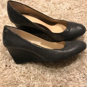 Blue gray wedges low heel